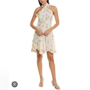 Ted Baker Twist Neck Frill Detail Mini Dress